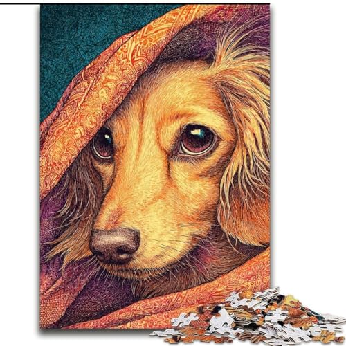 Puzzle für Erwachsene mit 1000 Teilen, Dackel, Familienunterhaltungsspielzeug, ganze Familie, ab 14 Jahren (Größe 26x38cm) von MrChunlong