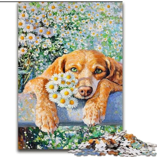 Puzzle für Erwachsene mit 1000 Teilen, Daisy und Welpe, Familienunterhaltungsspielzeug, ganze Familie, ab 14 Jahren (Größe 26x38cm) von MrChunlong