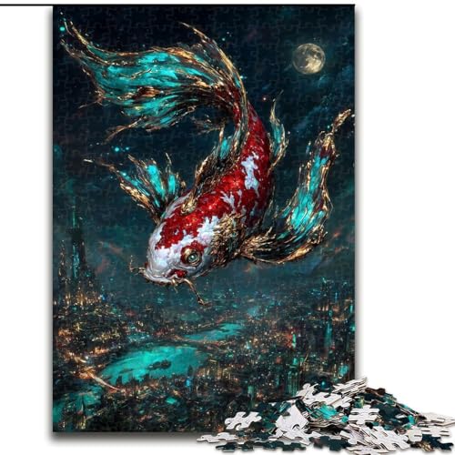 Puzzle für Erwachsene mit 1000 Teilen, Magic Koi, Familienunterhaltungsspielzeug, ganze Familie, ab 14 Jahren (Größe 26x38cm) von MrChunlong