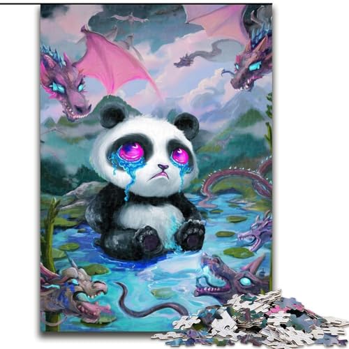 Puzzle für Erwachsene mit 1000 Teilen, Magischer Panda, Familienunterhaltungsspielzeug, ganze Familie, ab 14 Jahren (Größe 26x38cm) von MrChunlong