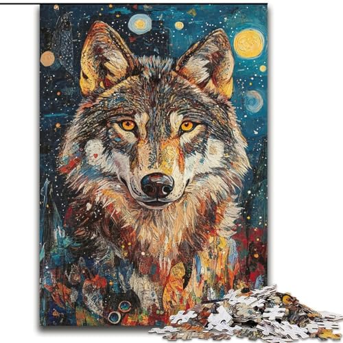 Puzzle für Erwachsene mit 1000 Teilen, Wolfskunst, Familienunterhaltungsspielzeug, ganze Familie, ab 14 Jahren (Größe 50x75cm) von MrChunlong