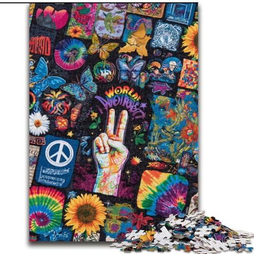 Puzzle für Erwachsene mit 1000 Teilen, psychedelisch, Familienunterhaltungsspielzeug, ganze Familie, ab 14 Jahren (Größe 50x75cm) von MrChunlong