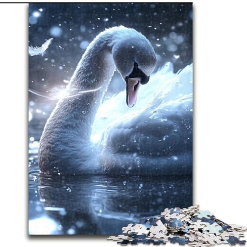 Puzzle für Erwachsene und Teenager, Puzzle Cosmic White Swan, Spielspielzeug, jedes Teil ist einzigartig – anspruchsvolles Familienspiel für 14-Jährige (Größe 26x38cm) von MrChunlong
