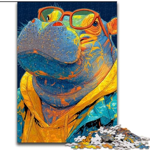 Puzzle für Teenager, 1000 Nilpferde, für Alter 14+, geeignet für Paare, Spaß bei Aktivitäten zu Hause, Geburtstagsgeschenk, Reisegeschenk (Größe 50x75cm) von MrChunlong
