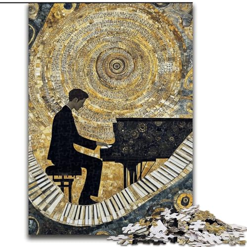 Puzzle für Teenager, 1000 Puzzles, Art Piano, Stressabbau mit vollständig ineinandergreifenden, zufällig geformten Teilen für Kinder ab 14 Jahren (Größe 50x75cm) von MrChunlong