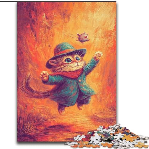 Puzzle für Teenager, 1000 Puzzles, Bauernhofkatze, hilft dem Gehirn, süchtig machendes Spielzeug zu trainieren, um Geduld zu fördern, perfekte Dekoration (Größe 50x75cm) von MrChunlong