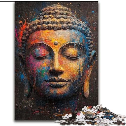 Puzzle für Teenager, 1000 Puzzles, Buddha-Ölgemälde, Familienaktivität, einzigartige Heimdekoration und Geschenke für Kinder ab 14 Jahren (Größe 26x38cm) von MrChunlong