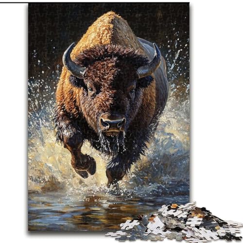 Puzzle für Teenager, 1000 Puzzles, Buffalo, Stressabbau mit vollständig ineinandergreifenden, zufällig geformten Teilen für Kinder ab 14 Jahren (Größe 26x38cm) von MrChunlong
