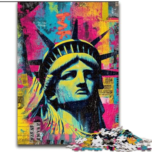 Puzzle für Teenager, 1000 Puzzles, Freiheitsstatue, hilft dem Gehirn, süchtig machendes Spielzeug zu trainieren, um Geduld zu fördern, perfekte Dekoration (Größe 26x38cm) von MrChunlong