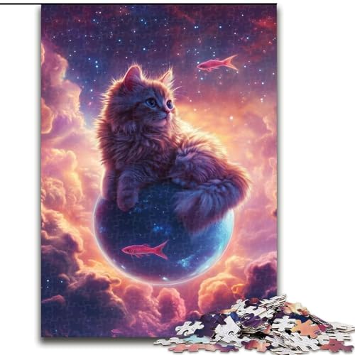 Puzzle für Teenager, 1000 Puzzles, Katze, Familienaktivität, einzigartige Heimdekoration und Geschenke für Kinder ab 14 Jahren (Größe 50x75cm) von MrChunlong