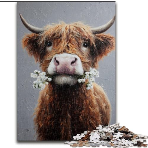 Puzzle für Teenager, 1000 Puzzles, Yak, Familienaktivität, einzigartige Heimdekoration und Geschenke für Kinder ab 14 Jahren (Größe 50x75cm) von MrChunlong