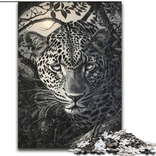 Puzzle für Teenager, 1000 Teile, Afrikanischer Leopard, Lernspielzeug, einzigartige Geburtstags- und Geschenkideen für Kinder ab 14 Jahren (Größe 50x75cm) von MrChunlong