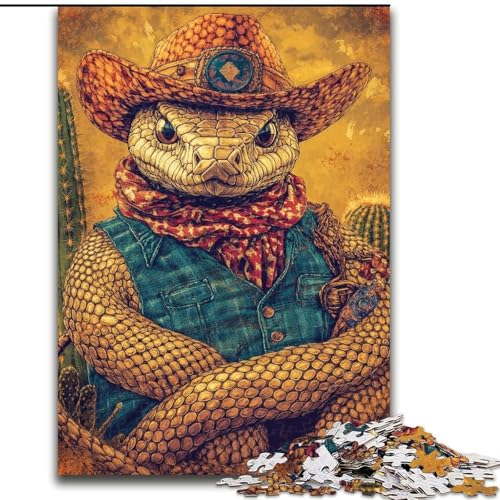 Puzzle für Teenager, 1000 Teile, Cowboy-Schlange, anspruchsvolles Spiel und Familienspiel mit vollständig ineinandergreifenden, zufällig geformten Teilen (Größe 26x38cm) von MrChunlong