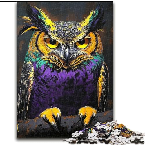 Puzzle für Teenager, 1000 Teile, Eule, trainieren Sie Ihr Gehirn und Ihre Hände, einzigartige Geburtstags- und Geschenkideen für Kinder ab 14 Jahren (Größe 26x38cm) von MrChunlong