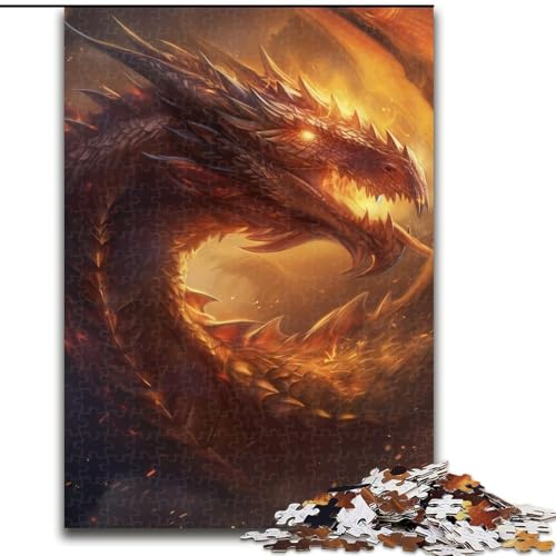 Puzzle für Teenager, 1000 Teile, Flammendrache, lehrreich ganze Familie (Größe 26x38cm) von MrChunlong