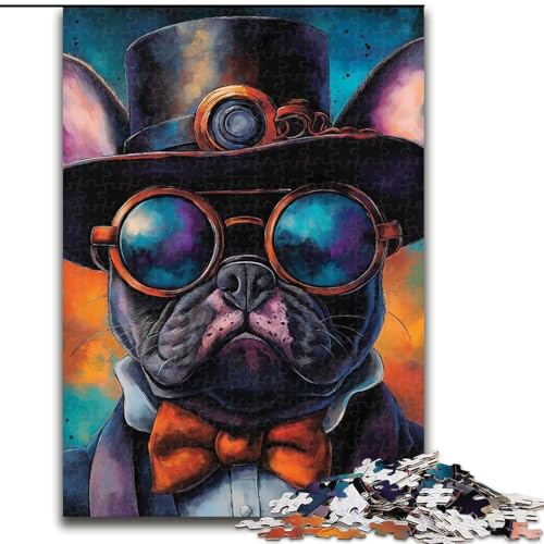 Puzzle für Teenager, 1000 Teile, Französische Bulldogge, Lernspielzeug, einzigartige Geburtstags- und Geschenkideen für Kinder ab 14 Jahren (Größe 26x38cm) von MrChunlong