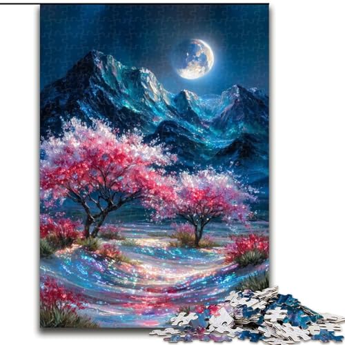 Puzzle für Teenager, 1000 Teile, Geheimnisvoller Kirschbaum, anspruchsvolles Spiel und Familienspiel mit vollständig ineinandergreifenden, zufällig geformten Teilen (Größe 50x75cm) von MrChunlong