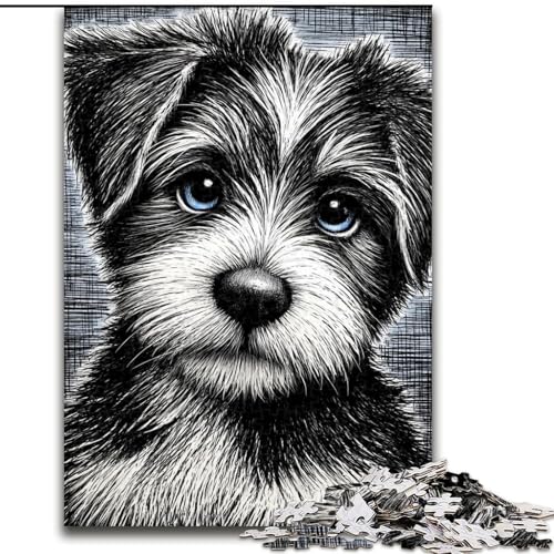 Puzzle für Teenager, 1000 Teile, Hund, anspruchsvolles Spiel und Familienspiel mit vollständig ineinandergreifenden, zufällig geformten Teilen (Größe 26x38cm) von MrChunlong