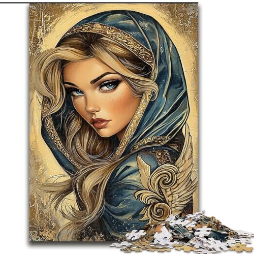 Puzzle für Teenager, 1000 Teile, Indianerprinzessin, anspruchsvolles Spiel und Familienspiel mit vollständig ineinandergreifenden, zufällig geformten Teilen (Größe 26x38cm) von MrChunlong
