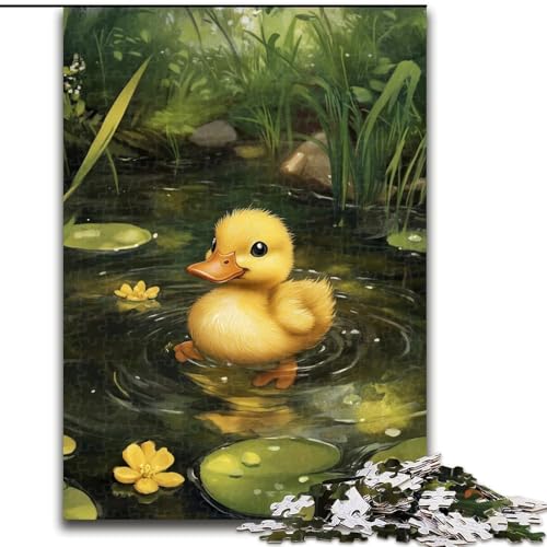 Puzzle für Teenager, 1000 Teile, Kleine Ente im Lotusblatt, dekomprimierendes intellektuelles Lernspielzeug, ganze Familie (Größe 26x38cm) von MrChunlong