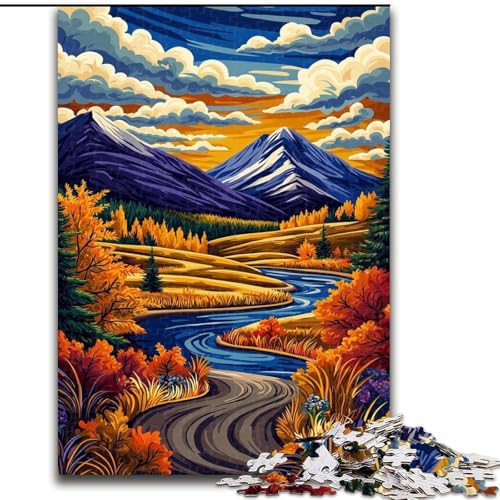 Puzzle für Teenager, 1000 Teile, Landschaftskunst, anspruchsvolles Spiel und Familienspiel mit vollständig ineinandergreifenden, zufällig geformten Teilen (Größe 26x38cm) von MrChunlong