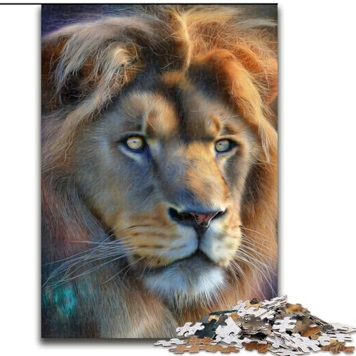 Puzzle für Teenager, 1000 Teile, Löwe, anspruchsvolles Spiel und Familienspiel mit vollständig ineinandergreifenden, zufällig geformten Teilen (Größe 26x38cm) von MrChunlong