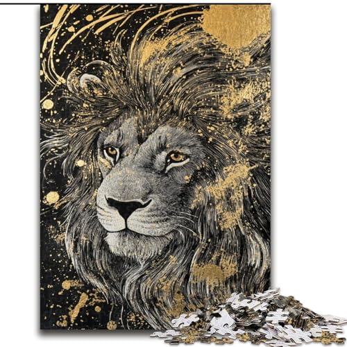 Puzzle für Teenager, 1000 Teile, Löwenkunst, Lernspielzeug, einzigartige Geburtstags- und Geschenkideen für Kinder ab 14 Jahren (Größe 50x75cm) von MrChunlong