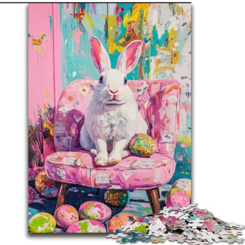 Puzzle für Teenager, 1000 Teile, Osterhase, Lernspielzeug, einzigartige Geburtstags- und Geschenkideen für Kinder ab 14 Jahren (Größe 26x38cm) von MrChunlong