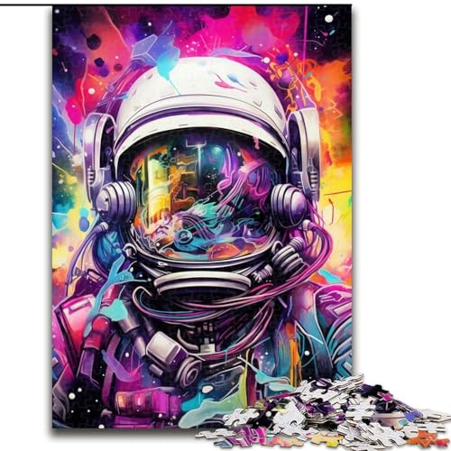 Puzzle für Teenager, 1000 Teile, Psychedelischer Rauchastronaut, anspruchsvolles Spiel und Familienspiel mit vollständig ineinandergreifenden, zufällig geformten Teilen (Größe 26x38cm) von MrChunlong