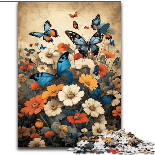 Puzzle für Teenager, 1000 Teile, Schmetterlinge und Blumen, Lernspielzeug, Familienspiele, einzigartige Geburtstags- und Geschenkideen (Größe 50x75cm) von MrChunlong