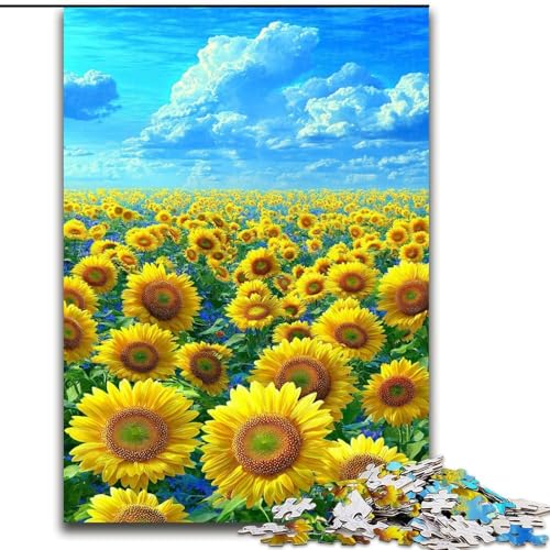 Puzzle für Teenager, 1000 Teile, Sonnenblume, trainieren Sie Ihr Gehirn und Ihre Hände Einzigartige Geburtstags- und Geschenkideen für Kinder ab 14 Jahren (Größe 26x38cm) von MrChunlong