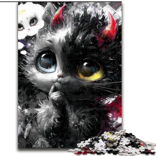 Puzzle für Teenager, 1000 Teile, Teufelskätzchen, dekomprimierendes intellektuelles Lernspielzeug, ganze Familie (Größe 26x38cm) von MrChunlong