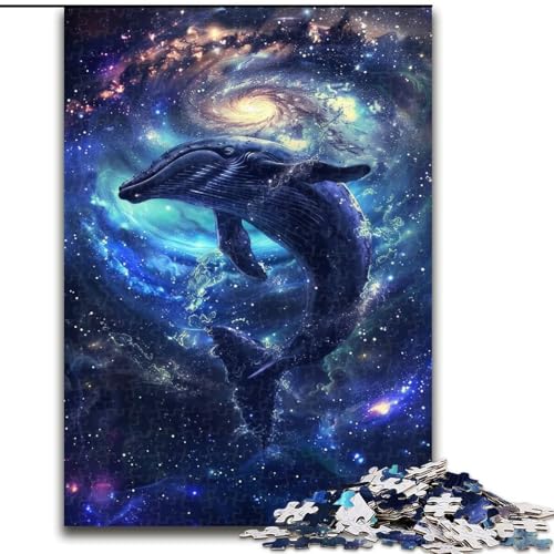 Puzzle für Teenager, 1000 Teile, Tier-Wal-Kunst, anspruchsvolles Spiel und Familienspiel mit vollständig ineinandergreifenden, zufällig geformten Teilen (Größe 50x75cm) von MrChunlong