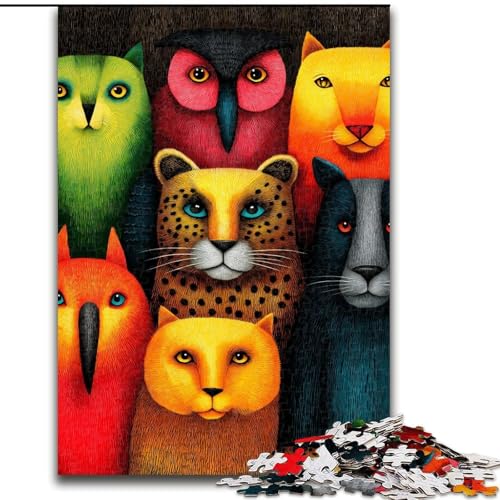 Puzzle für Teenager, 1000 Teile, Tierwelt, Lernspielzeug, einzigartige Geburtstags- und Geschenkideen für Kinder ab 14 Jahren (Größe 26x38cm) von MrChunlong