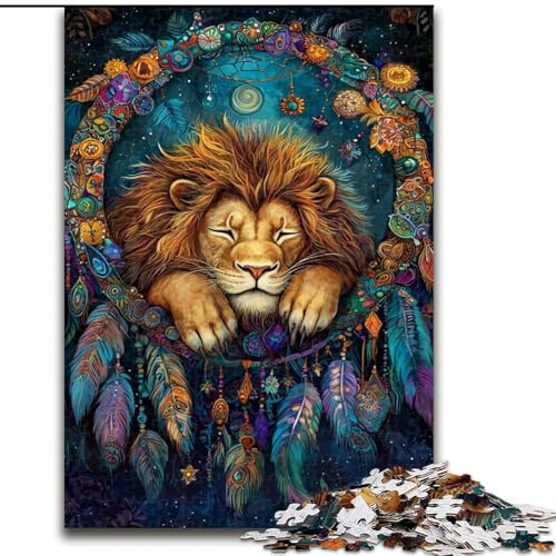 Puzzle für Teenager, 1000 Teile, Traumfänger mit Löwenmotiv, Lernspielzeug, einzigartige Geburtstags- und Geschenkideen für Kinder ab 14 Jahren (Größe 50x75cm) von MrChunlong