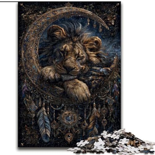 Puzzle für Teenager, 1000 Teile, Traumfänger mit Löwenmotiv, anspruchsvolles Spiel und Familienspiel mit vollständig ineinandergreifenden, zufällig geformten Teilen (Größe 50x75cm) von MrChunlong