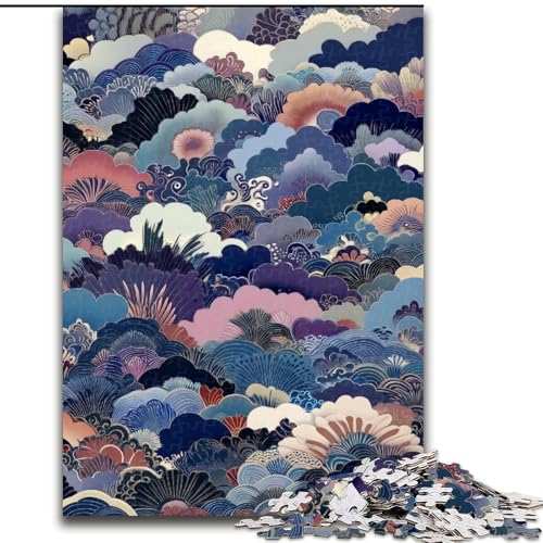 Puzzle für Teenager, 1000 Teile, Wellen im japanischen Stil, anspruchsvolles Spiel und Familienspiel mit vollständig ineinandergreifenden, zufällig geformten Teilen (Größe 50x75cm) von MrChunlong