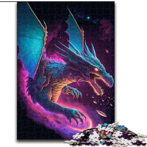 Puzzle für Teenager, 1000 Teile, Weltraumdrache, dekomprimierendes intellektuelles Lernspielzeug, ganze Familie (Größe 26x38cm) von MrChunlong