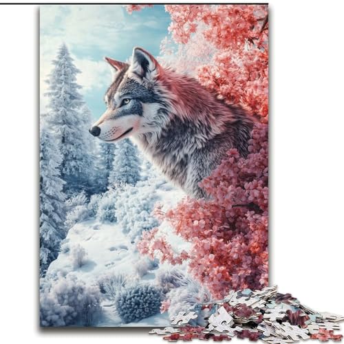 Puzzle für Teenager, 1000 Teile, Wolf, dekomprimierendes intellektuelles Lernspielzeug, ganze Familie (Größe 26x38cm) von MrChunlong