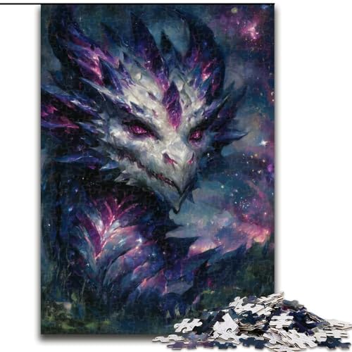 Puzzle für Teenager, 1000 Teile, geheimnisvoller Drache, dekomprimierendes intellektuelles Lernspielzeug, ganze Familie (Größe 50x75cm) von MrChunlong