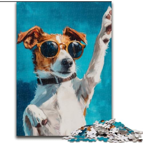 Puzzle für Teenager, 1000 Teile, glücklicher Hund, dekomprimierendes intellektuelles Lernspielzeug, ganze Familie (Größe 26x38cm) von MrChunlong