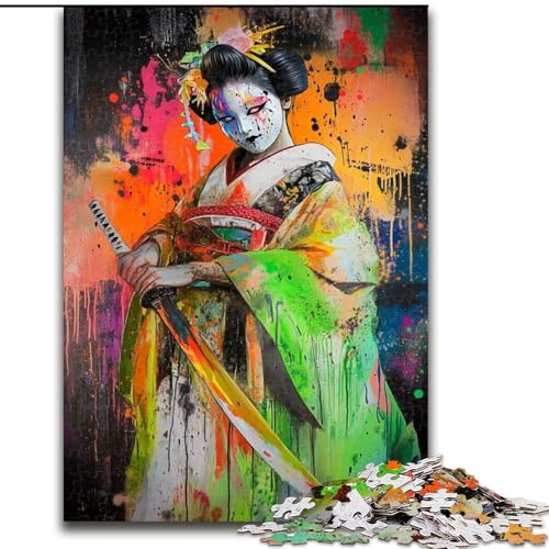 Puzzle für Teenager, 1000 Teile, japanische Geisha, Spielspielzeug, jedes Teil ist einzigartig – anspruchsvolles Familienspiel für 14-Jährige (Größe 50x75cm) von MrChunlong