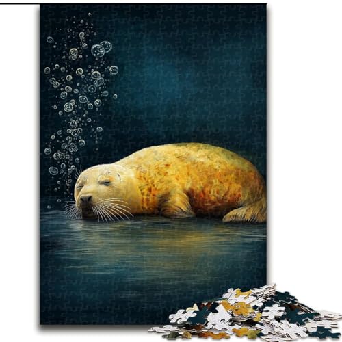 Puzzle für Teenager, 1000 Teile, schlafender Seelöwe, anspruchsvolles Spiel und Familienspiel mit vollständig ineinandergreifenden, zufällig geformten Teilen (Größe 50x75cm) von MrChunlong