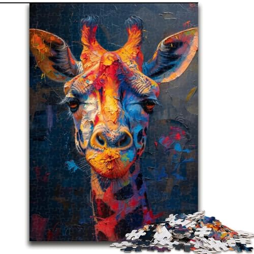 Puzzle für Teenager, 1000 Teile, schwarz-goldene Giraffe, anspruchsvolles Spiel und Familienspaß mit vollständig ineinandergreifenden, zufällig geformten Teilen (Größe 50x75cm) von MrChunlong