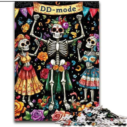 Puzzle für Teenager, 1000 Teile, untotes Skelett, Lernspielzeug, einzigartige Geburtstags- und Geschenkideen für Kinder ab 14 Jahren (Größe 50x75cm) von MrChunlong