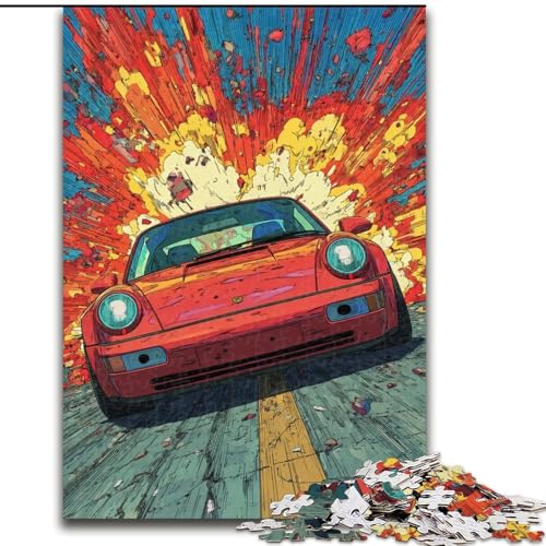 Puzzle für Teenager, 1000-teiliges Puzzle, Retro-Sportwagen, Lernspielzeug, Familienspiele, einzigartige Geburtstags- und Geschenkideen (Größe 26x38cm) von MrChunlong