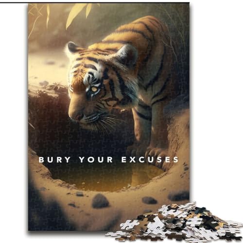 Puzzle mit 1000 Teilen, Bury Your Excuses, aus Holz, mit interaktivem Familienspiel, Kinder ab 14 Jahren, 1000 Teile(50x75cm) von MrChunlong