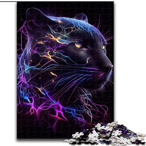 Puzzle mit 1000 Teilen, Electric Storm Panther, aus Pappe, anspruchsvolles Denkspiel für Teenager, Spaß für die ganze Familie, DIY-Geschenk zur Heimdekoration, 1000 Teile(26x38cm) von MrChunlong
