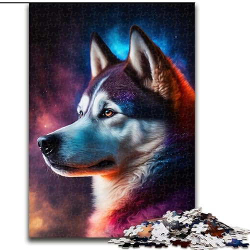 Puzzle mit 1000 Teilen, Galaxy Husky-Puzzle aus Pappe, mit interaktivem Familienspiel, Kinder ab 14 Jahren, 1000 Teile(26x38cm) von MrChunlong