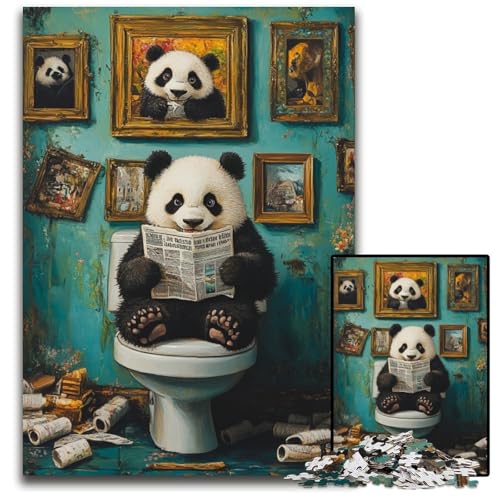Puzzle mit 1000 Teilen, Panda Go Toilet, anspruchsvolle Puzzles, Spaß für die ganze Familie, Gehirn-Herausforderung, Teenager, 50x75cm/19,68x29,52 Zoll Puzzle mit 1000 Teilen, Panda Go Toilet, anspruchsvolle Puzzles, Spaß für die ganze Familie, Gehirn-Herausforderung, Teenager, 50x75cm/19,68x29,52 Zoll von MrChunlong